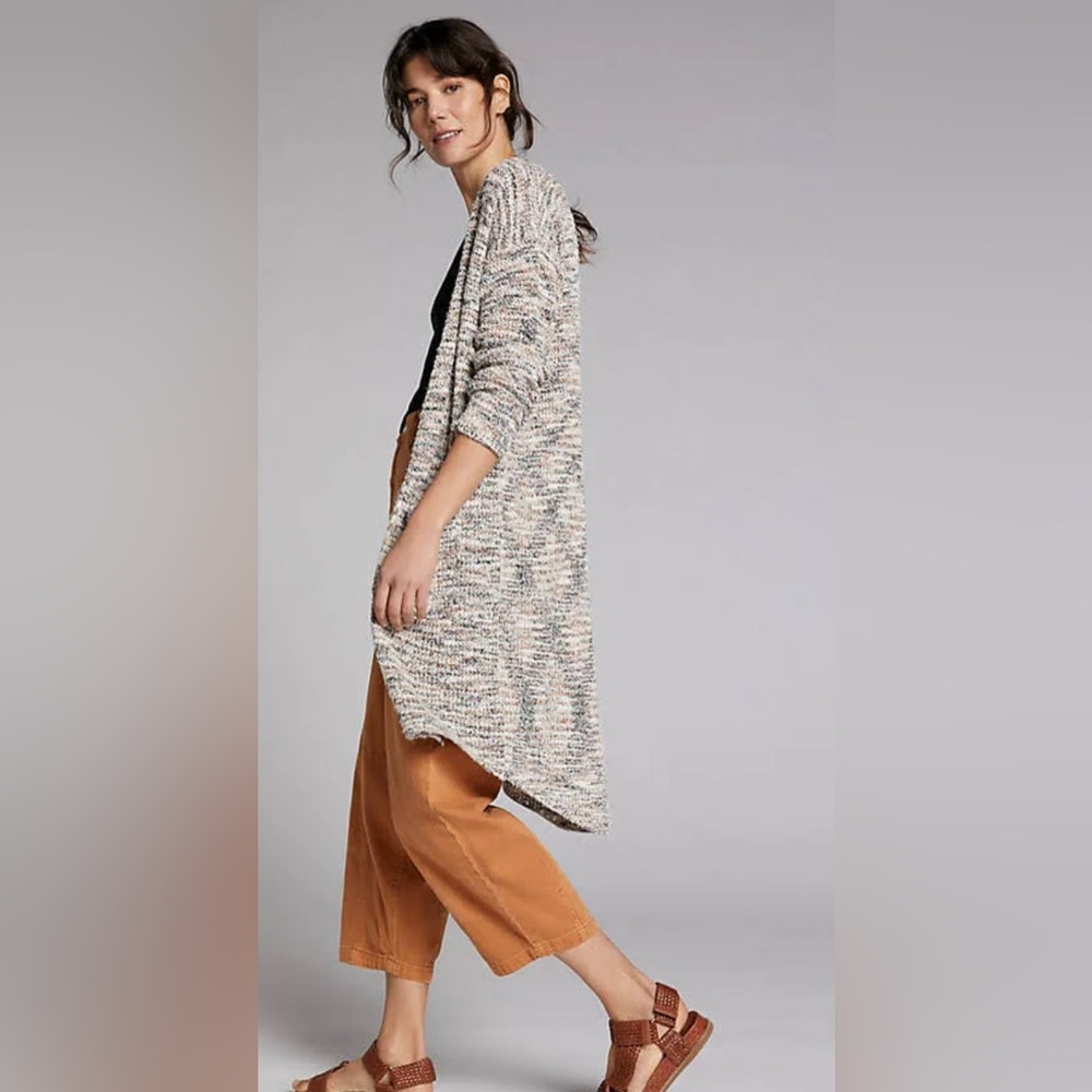 NWT Pilcro Anthro Padma Space Dye Longline Boho Open Front Cardigan Size M